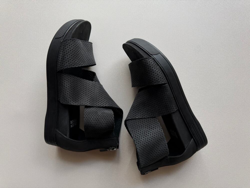 Eileen Fisher Women's Black Sport Sneaker Gladiator Sandals Size 6